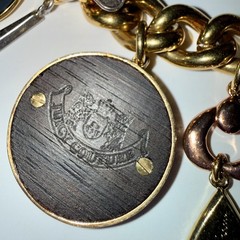 Juicy Couture Charm Bracelet Bird Butterfly Coin Heart Wooden Monogram