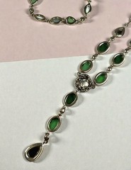 Monet 2 green and yellow glass bead Y necklace + Similar bracelet W Tags 14”