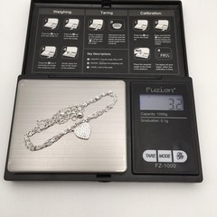 Silver Tone Pave CZ Heart Specialty Chain Necklace Adjustable 18-21” #15