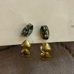Gold Toned Dangle Multiple Hearts Pierced Earrings Vintage 1990