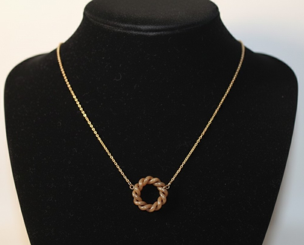Red Interlocking Jade Necklace Estate Lot #4