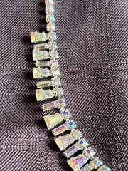 B David Jewelry Set Rhinestone NECKLACE EARRINGS Clip On Vintage Signed WITH BOX