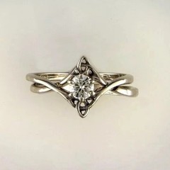 Art Deco Vintage Style Lab Created Diamond 925 Silver Wedding Bridal Ring Set