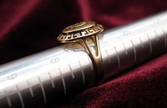 Vintage – Chinese – 10k Gold – Jade Ring W/ Gold Longevity Symbol – Sz 7 – 2.83g