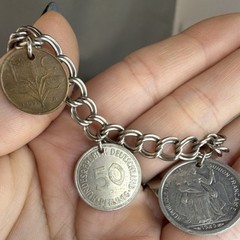 Japan, Germany Vintage Jewelry Lot, Earrings,Coin Bracelets