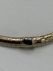 Vintage Gold Tone Omega Chain Choker Necklace Unmarked 14-15 Inch