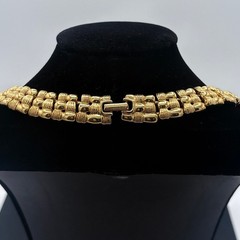 Vintage Napier Textured Link Necklace, Gold‑Tone Cast Chain, 1970s–80s Signed