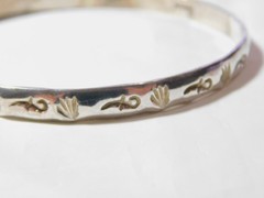 Vintage Mexico Sterling Silver Engraved Bangle Bracelet B595