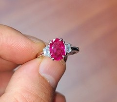 Vintage Platinum Engagement Ring 2.30ct. Natural Burma Oval Ruby AGL CERT