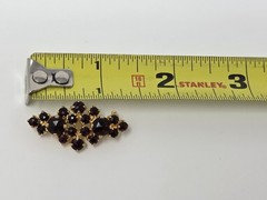 Vintage Czech Red Garnet Rose-Cut Brooch Pin Signed Austria 1.25 Inch Gold Tone