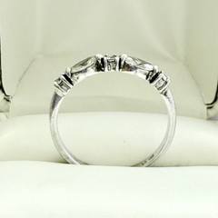 Vintage 925 Women’s Marquise Moissanite Band Half Eternity Stacking Ring 8.75