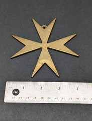Brass Maltese Cross Pendant Ornament Gold Large Solid Vintage