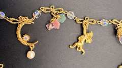 Kirks Folly Charm Necklace Angels Rings Hearts Frog Cat Alligator Crystals RARE