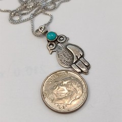VTG Artisan Silver Two Birds Pendant Necklace Boho Spiritual Vintage Dove 925