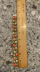 Vtg Thermoset Necklace Bracelet Earring Set Sherbet Melon Lucite Stone Gold Leaf