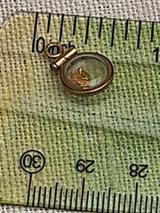 Vintage 12k GF Glass Pendant With Natural Yellow Gold Nuggets 22k