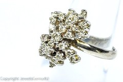 1.00 ct Round Diamond Cluster 14K White Gold Ring Vintage