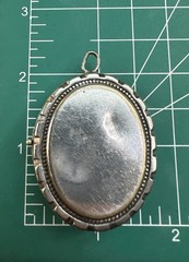 Antique Victorian Locket Raised Ivy Leaf Grape Aesthetic Silver Tone Pendant