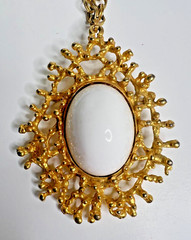 6 Vtg Necklace Pendant Lot Chunky Costume Owl Gold & Silver Tone Statement