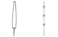 Vintage Trifari Necklace Lot 2 – Faux Jade Carved Bead Pearl & Bow Enamel Tassel