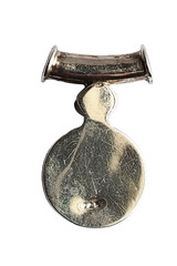 .925 Sterling Round Cameo Pendant with Garnet Accent- Free Shipping