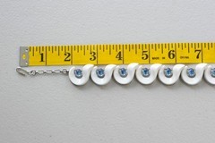 Vtg Trifari Choker Necklace white blue silver tone Santa Anita signed BB19