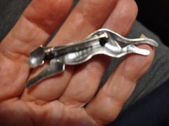 Vintage Sterling Leopard Pin Brooch Signed Dated J2