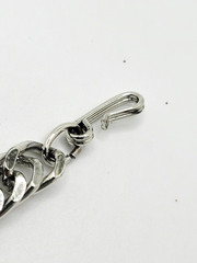 Vintage Rhodium Plated 9mm Curb Chain Choker Necklace 14″- 17.5″ Hook Clasp