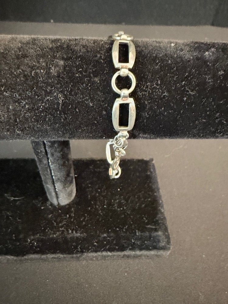 Vintage Thailand Sterling Silver Chunky Chain Link Design Bracelet 7.5″