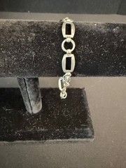 Vintage Thailand Sterling Silver Chunky Chain Link Design Bracelet 7.5″