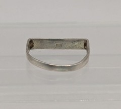 Sterling 925 silver Unusual Flat Bar Topped Ring Band
