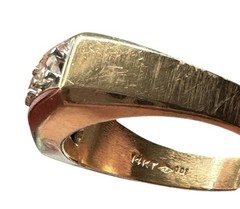 Vintage 14k Diamond Ring. Size 12. Weight is 9.6 Grams. 3- Round Cut .50 TCW.