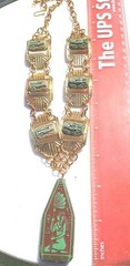 DESTASH! VINTAGE NEIGER EGYPTIAN PENDANT SPHINX GLASS CABACHON NECKLACE BRACELET