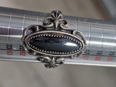 Wheeler MFG Old Pawn 925 Sterling Silver Vintage Hematite Ring Sz 9