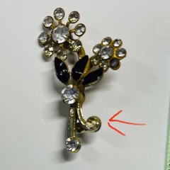 Vintage Floral Brooch Lot of 3 READ Mixed Metals Gold Silver Glass Stone Pins