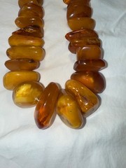 239g Antique Natural Butterscotch egg Yolk Baltic Amber Necklace Graduated