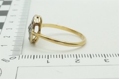 PRETTY ANTIQUE ENGLISH 18K GOLD DIAMOND SAPPHIRE RING c1930 NO RESERVE