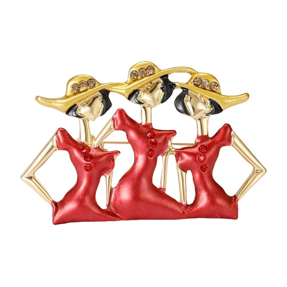 Fashion Red Sisters Ladies Brooch Pin for Women My Best Friends Cute Enameled…