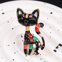 Retro Fashion Cute Cartoon Creative Dripping Cat Brooch Women Men Jewelry Gift