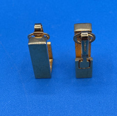 Avon EARRINGS clip-on goldtone Modernist 1977s 1980s classic rectangles