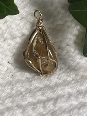 Vintage Gold Toned Rutile Quartz Pendant