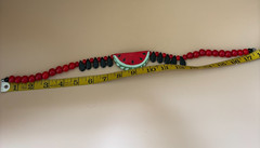 Flying Colors Watermelon Ceramic Vintage Necklace And Clip Earrings ds20