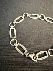 Vintage Thailand Sterling Silver Chunky Chain Link Design Bracelet 7.5″