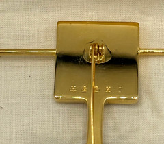 2015 MARNI Modernist Resin & Gold-Tone Metal Brooch Pin, Consuelo Castiglio Era