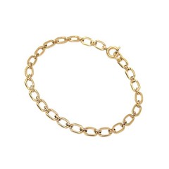 Vintage 12K GF Gold Filled Oval Link 7.25″ Chain Bracelet, 4.6mm, 3.2g