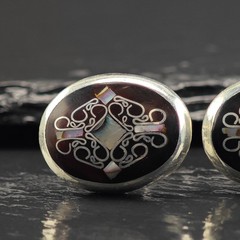 Mexican MOP Inlay Cufflinks Sterling Silver