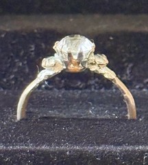 Dainty Vintage Adjustable 3 Stone Ring Stamped Made In Austria – Clear Stones