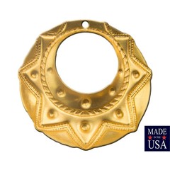 1 Hole Raw Brass Tribal Round Charm Pendant Drop (6) mtl395B