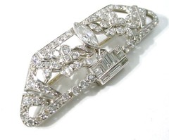 Rare Art Deco 2.15 Ct Diamond Platinum Brooch