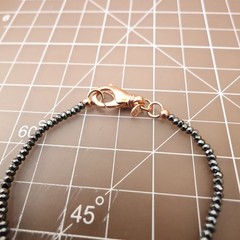 Bronzo Italia bracelet marcasite beads bronze clasp signed Milor Italy 6.75 in